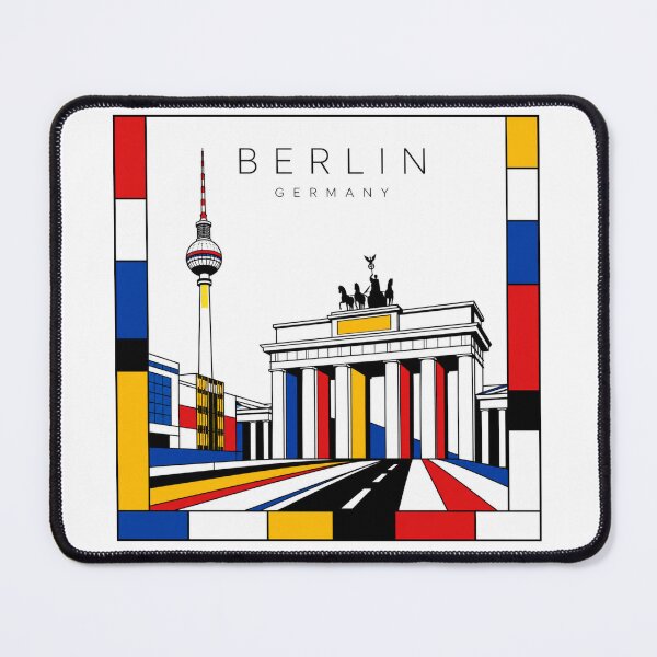 Item preview, Berlin Mondrian style poster 3D designed and sold by CMYKStudio.