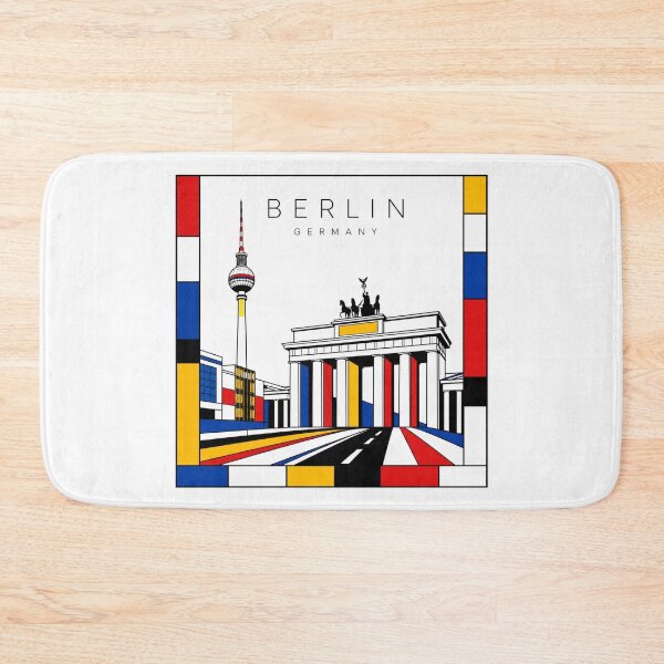 Item preview, Berlin Mondrian style poster 3D designed and sold by CMYKStudio.
