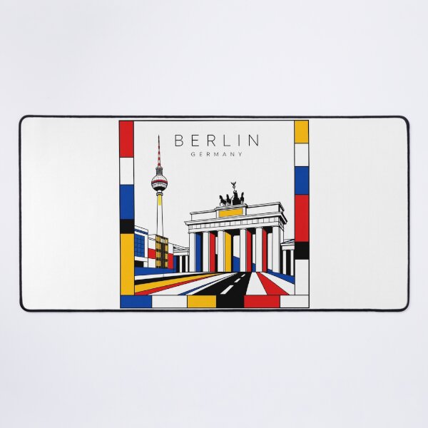 Item preview, Berlin Mondrian style poster 3D designed and sold by CMYKStudio.