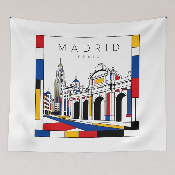 Item preview, Madrid Mondrian style poster 3D designed and sold by CMYKStudio.