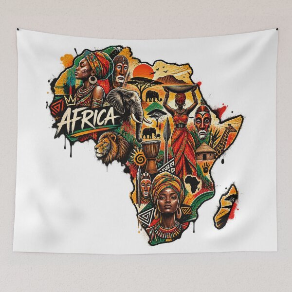 Item preview, Africa Anti-Design – African Heritage Streetwear Graphic | Tribal Art, African Culture & Wild Continent designed and sold by zdzdesigner.