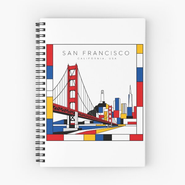 Item preview, San Francisco Mondrian style poster 3D designed and sold by CMYKStudio.