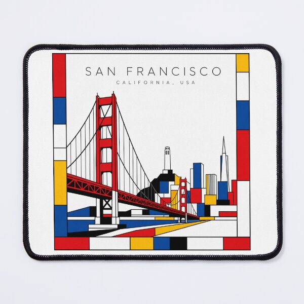 Item preview, San Francisco Mondrian style poster 3D designed and sold by CMYKStudio.