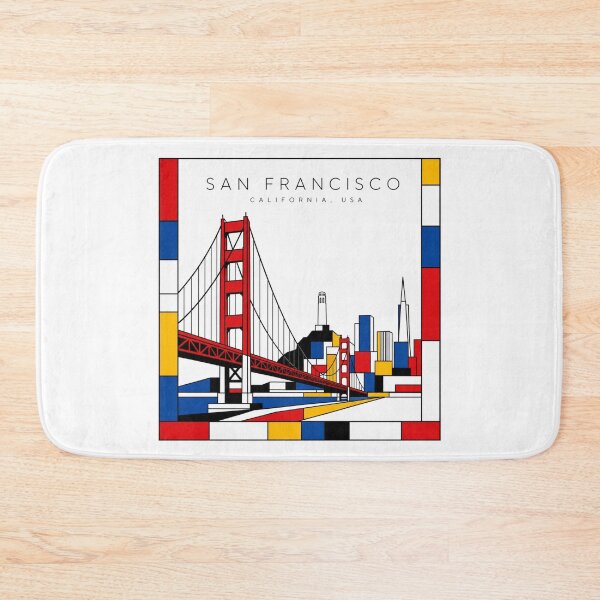 Item preview, San Francisco Mondrian style poster 3D designed and sold by CMYKStudio.