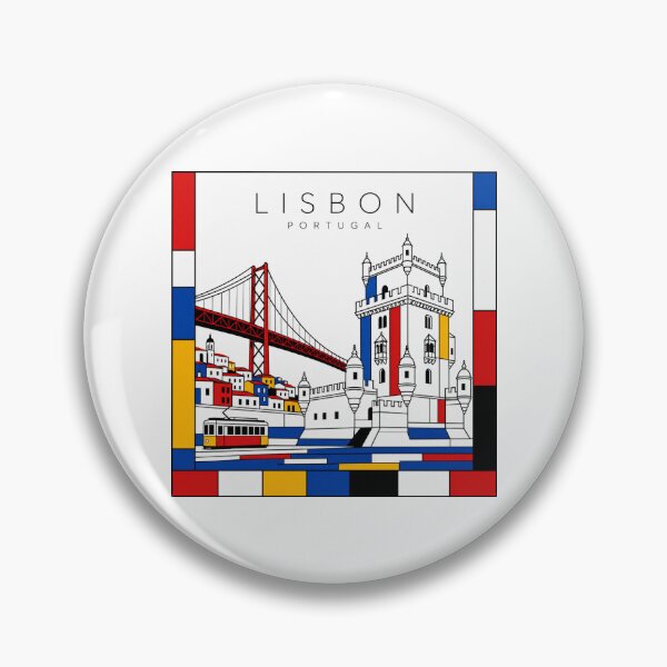 Item preview, Lisbon Mondrian style poster 3D designed and sold by CMYKStudio.