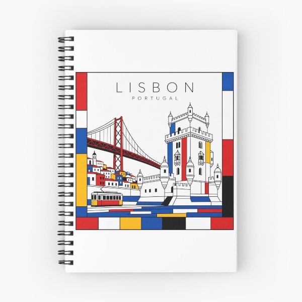 Item preview, Lisbon Mondrian style poster 3D designed and sold by CMYKStudio.