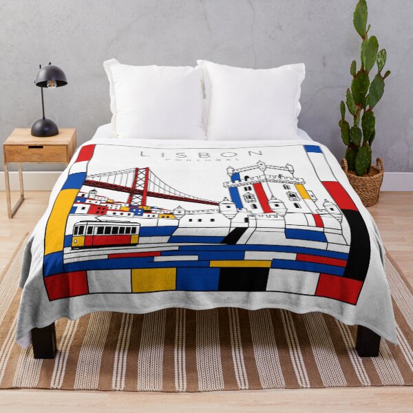 Item preview, Lisbon Mondrian style poster 3D designed and sold by CMYKStudio.