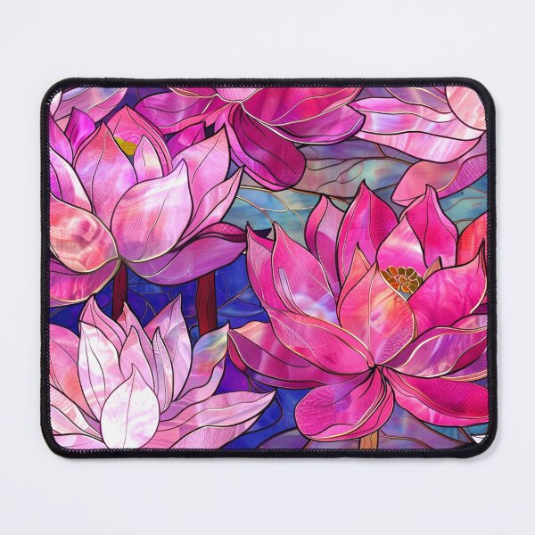 Item preview, Elegant Pink Magenta Lilies (Faux) Stain Glass Art designed and sold by DEC02.