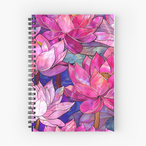 Item preview, Elegant Pink Magenta Lilies (Faux) Stain Glass Art designed and sold by DEC02.