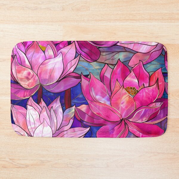 Item preview, Elegant Pink Magenta Lilies (Faux) Stain Glass Art designed and sold by DEC02.