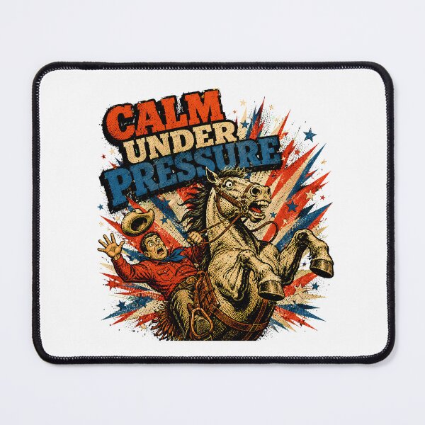Item preview, Calm Under Pressure Cowboy Bucking Horse Comic designed and sold by chattsuede.