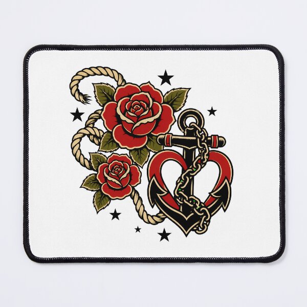 Item preview, Traditional Anchor Heart Tattoo Vintage Sailor Romance designed and sold by chattsuede.