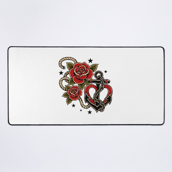 Item preview, Traditional Anchor Heart Tattoo Vintage Sailor Romance designed and sold by chattsuede.