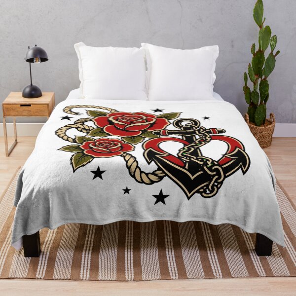 Item preview, Traditional Anchor Heart Tattoo Vintage Sailor Romance designed and sold by chattsuede.