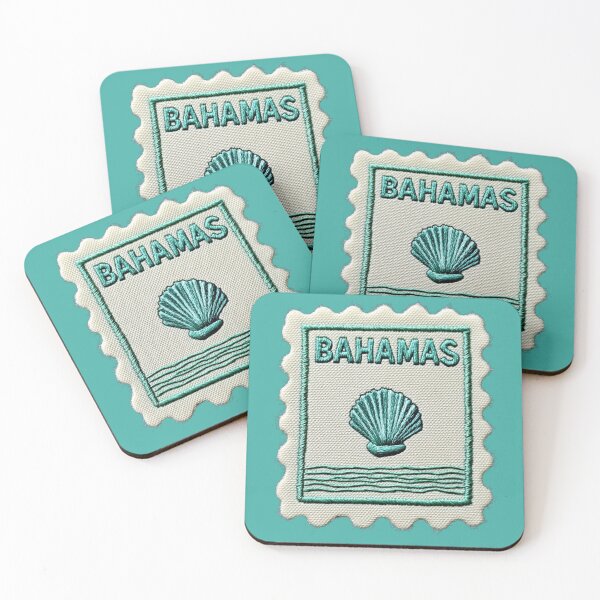 Item preview, Bahamas Vintage Travel Patch Seashell Embroidered designed and sold by tiigerdad.