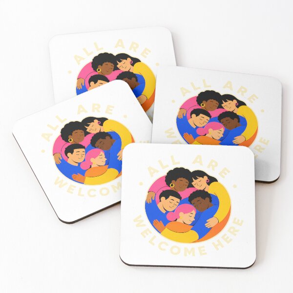 Item preview, All Are Welcome Here Diverse People Circle Hug designed and sold by chattsuede.