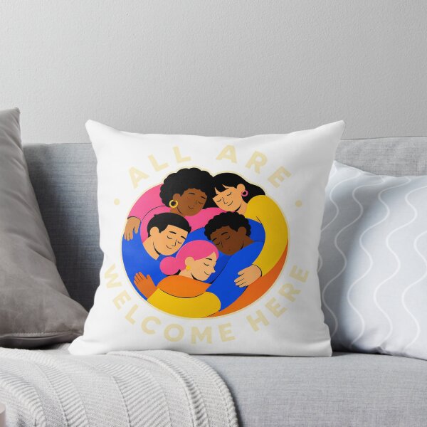 Item preview, All Are Welcome Here Diverse People Circle Hug designed and sold by chattsuede.