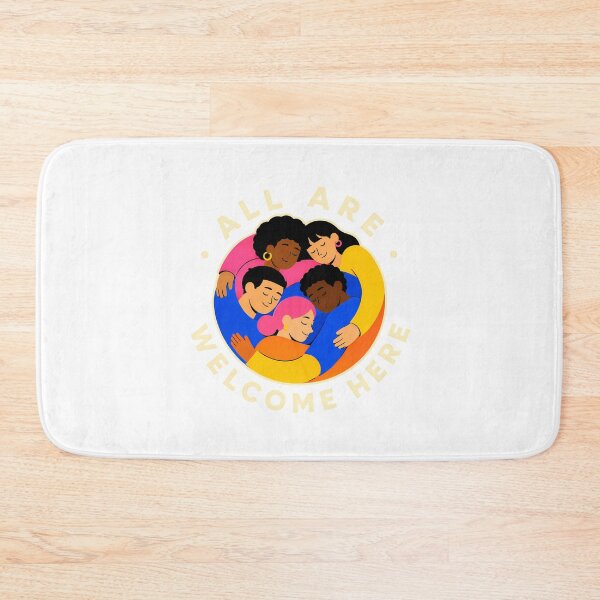 Item preview, All Are Welcome Here Diverse People Circle Hug designed and sold by chattsuede.