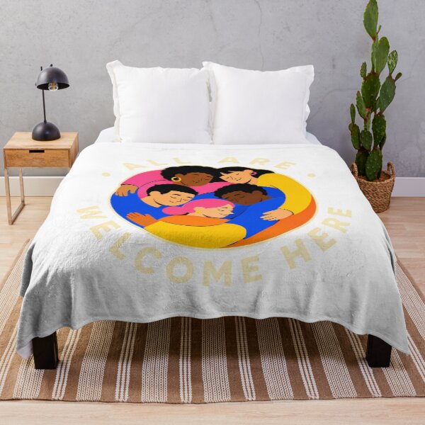 Item preview, All Are Welcome Here Diverse People Circle Hug designed and sold by chattsuede.
