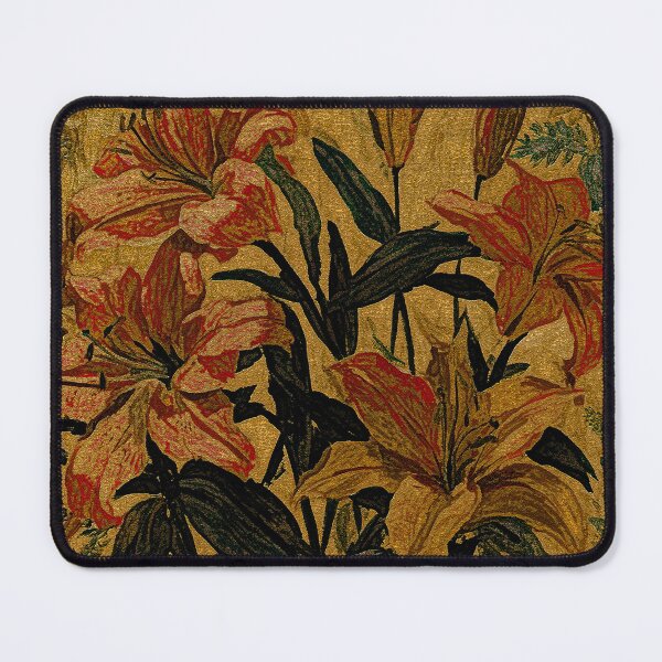 Item preview, Vintage botanical lilies in rich ochre, crimson, and deep green. designed and sold by dibartstudio.