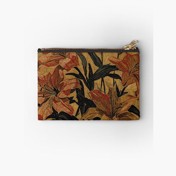 Item preview, Vintage botanical lilies in rich ochre, crimson, and deep green. designed and sold by dibartstudio.