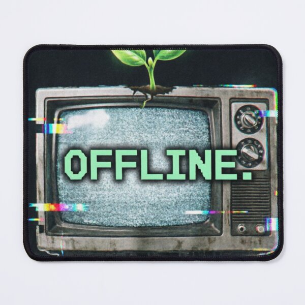 Item preview, Offline Shirt – Minimalist Retro Tech Streetwear – VHS Glitch Aesthetic designed and sold by FurryPrintLab-FurryPrintLabDesign.