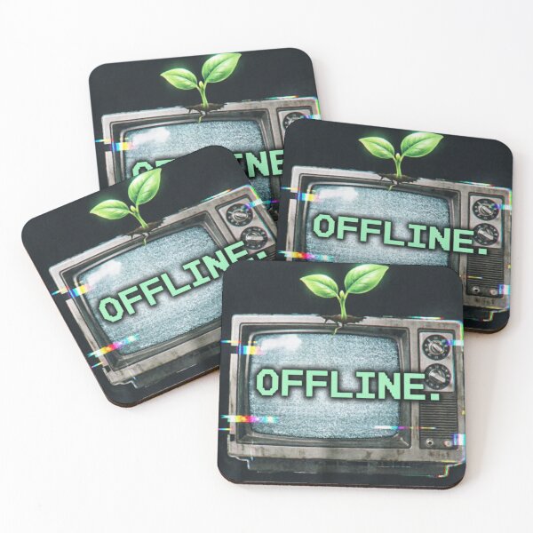 Item preview, Offline Shirt – Minimalist Retro Tech Streetwear – VHS Glitch Aesthetic designed and sold by FurryPrintLab-FurryPrintLabDesign.