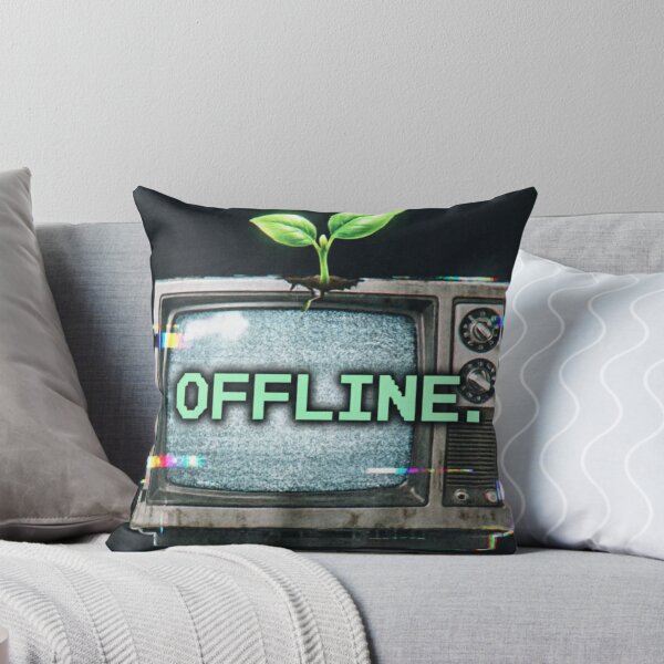 Item preview, Offline Shirt – Minimalist Retro Tech Streetwear – VHS Glitch Aesthetic designed and sold by FurryPrintLab-FurryPrintLabDesign.