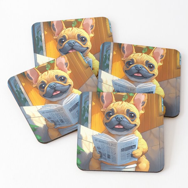 Item preview, French Bulldog Dog Bathroom Newspaper Reader Kawaii Puppy Humor designed and sold by mildaclairmo.