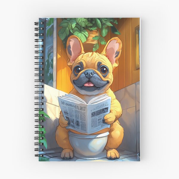 Item preview, French Bulldog Dog Bathroom Newspaper Reader Kawaii Puppy Humor designed and sold by mildaclairmo.