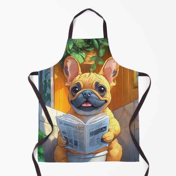 Item preview, French Bulldog Dog Bathroom Newspaper Reader Kawaii Puppy Humor designed and sold by mildaclairmo.