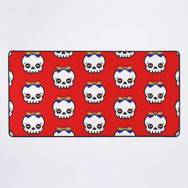 Item preview, Pixel Heart Skull (Rainbow) designed and sold by Wyrd Witchy Ways.
