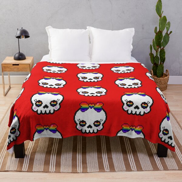 Item preview, Pixel Heart Skull (Rainbow) designed and sold by Wyrd Witchy Ways.