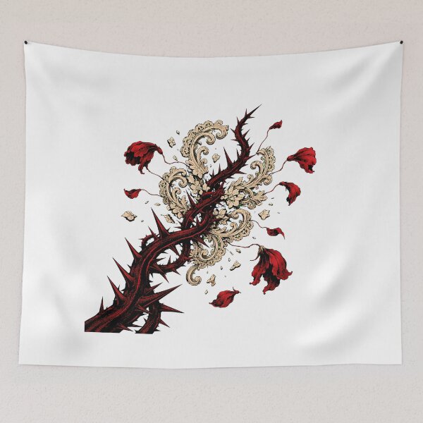 Item preview, Baroque Gothic Thorned Flowers Dark Romantic Pattern designed and sold by chattsuede.
