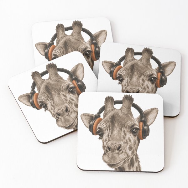 Item preview, Giraffe with Headphones designed and sold by Silvered-Wings.