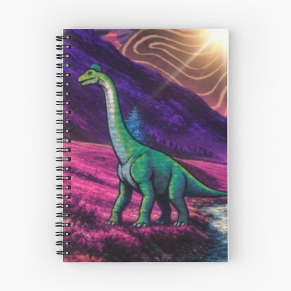 Item preview, Neon Brachiosaurus in a Psychedelic Prehistoric Landscape designed and sold by darametzgerart.