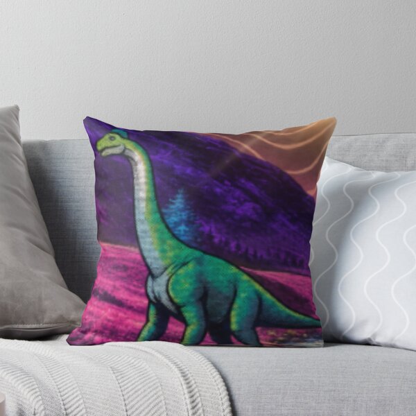 Item preview, Neon Brachiosaurus in a Psychedelic Prehistoric Landscape designed and sold by darametzgerart.