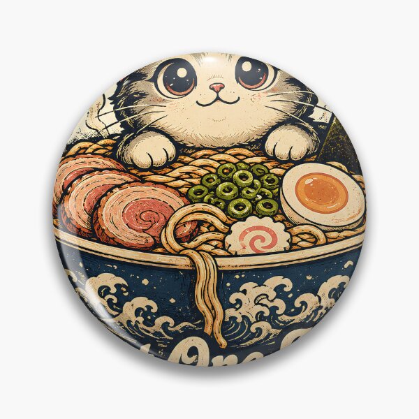 Item preview, Just One More Ramen Noodle Kawaii Cat Vintage Art designed and sold by Retro Rascals Co..