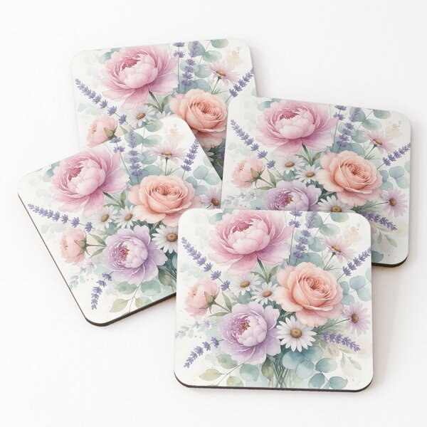 Item preview, Pastel Garden Bouquet – Soft Watercolor Floral Arrangement designed and sold by HappyOops.