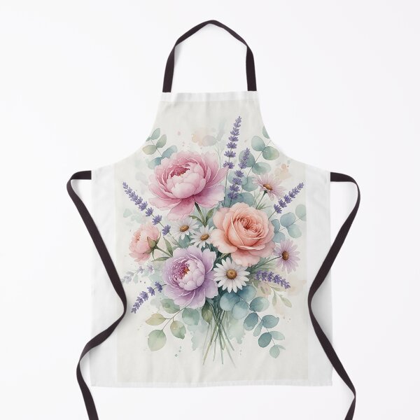 Artikelvorschau, Pastellfarbener Gartenstrauß – Zartes Aquarell-Blumenarrangement entworfen und verkauft von HappyOops.