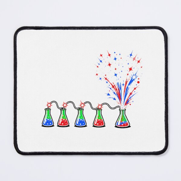 Item preview, Chemistry 4th Of July Fireworks Cartoon Flasks designed and sold by chattsuede.