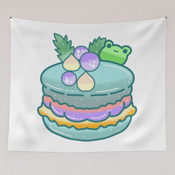 Item preview, Blue cute kawaii macaron dessert  designed and sold by aubriecodie.