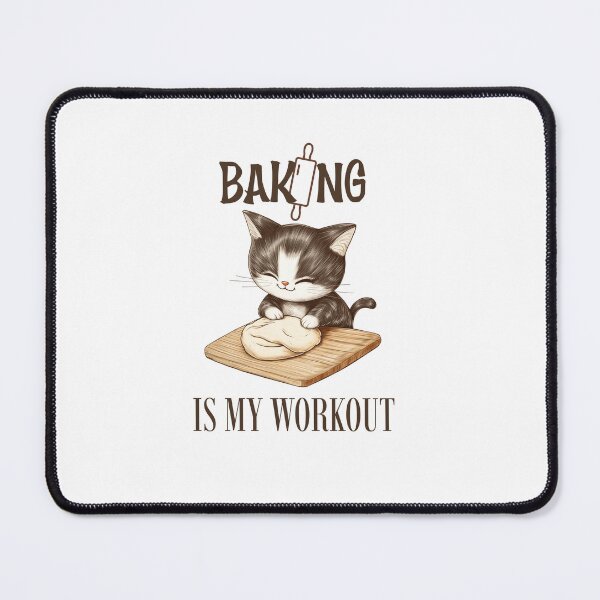 Item preview, Baking Is My Workout Cute Funny Baking Cat designed and sold by FunTeesFactory.