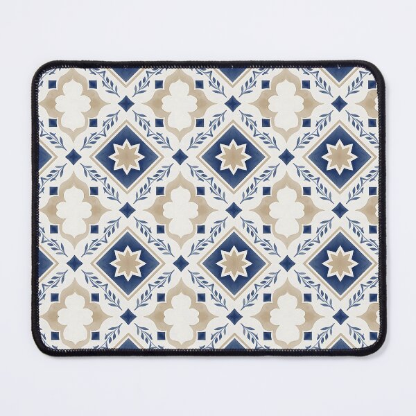 Item preview, Blue & Beige Moroccan Tile Pattern – Elegant Geometric Watercolor Design designed and sold by HappyOops.