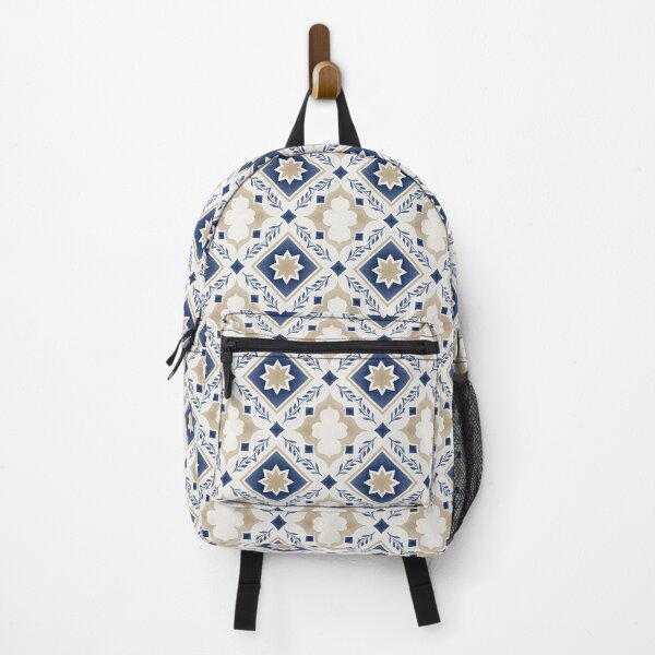 Item preview, Blue & Beige Moroccan Tile Pattern – Elegant Geometric Watercolor Design designed and sold by HappyOops.