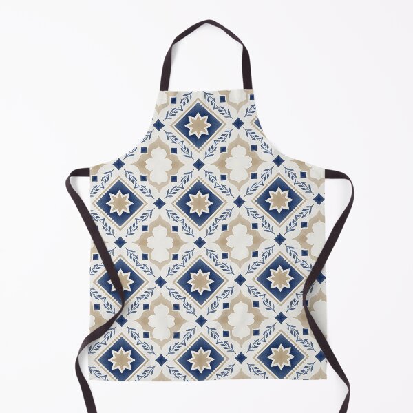 Item preview, Blue & Beige Moroccan Tile Pattern – Elegant Geometric Watercolor Design designed and sold by HappyOops.