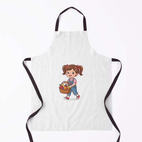 Item preview, Cute Little Girl Carrying Fruit Basket Vector Illustration designed and sold by KaleeDesigns.