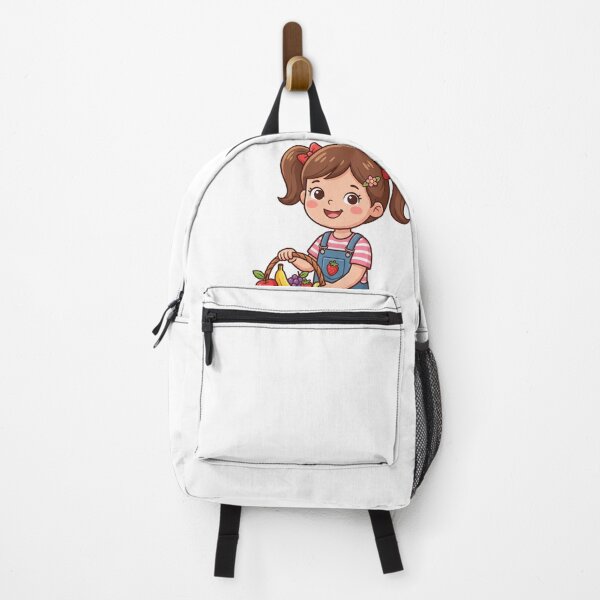Item preview, Cute Little Girl Carrying Fruit Basket Vector Illustration designed and sold by KaleeDesigns.