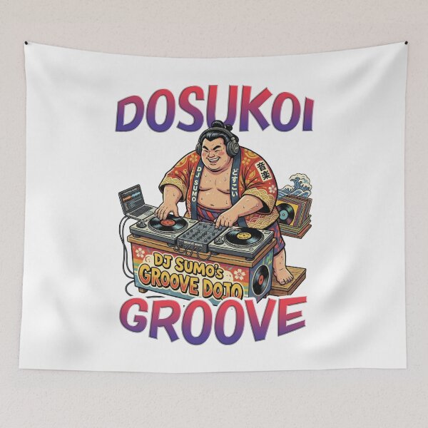 Artikelvorschau, DJ Sumo Groove – Lustiges japanisches Sumo-Ringer-DJ-Musikdesign entworfen und verkauft von LOVEARTDESIGN.