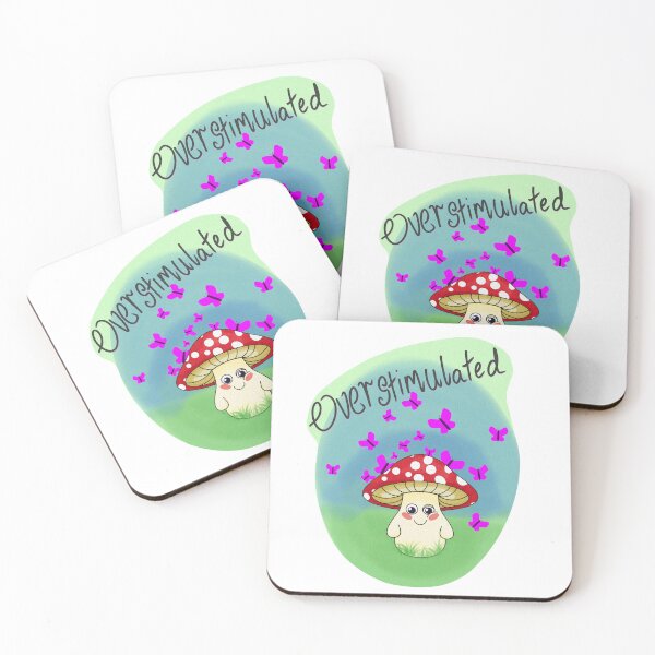 Item preview, Overstimulated mushroom adhd awareness design designed and sold by BluJayGB.